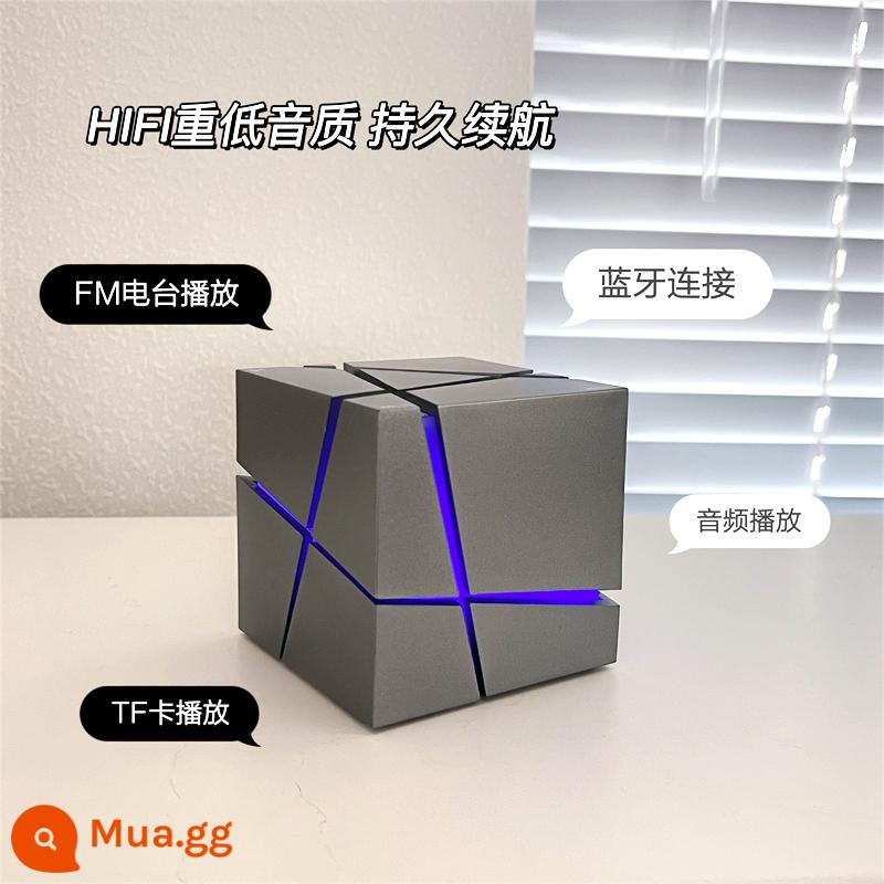 Khối Rubik Bluetooth Âm Thanh Mini Máy Tính Nhỏ Sáng Tạo Không Dây Loa Bé Trai Quà Tặng Sinh Nhật Loa Siêu Trầm Nhỏ - Phantom Black [Chức năng AI + Siêu trầm] Cáp sạc USB/Cáp âm thanh miễn phí