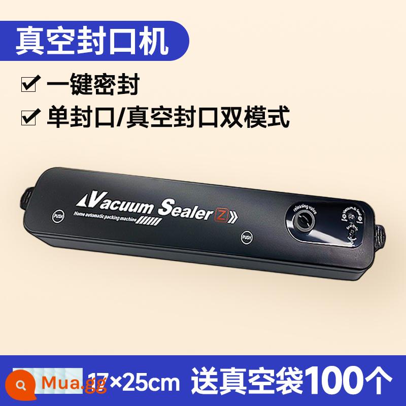 Máy hút chân không, máy đóng gói thực phẩm bơm gia dụng hoàn toàn tự động, máy niêm phong bảo quản tươi nhỏ, máy niêm phong, đồ tạo tác niêm phong - Model hàng đầu [động cơ kép/sức hút cao] + 100 túi chân không