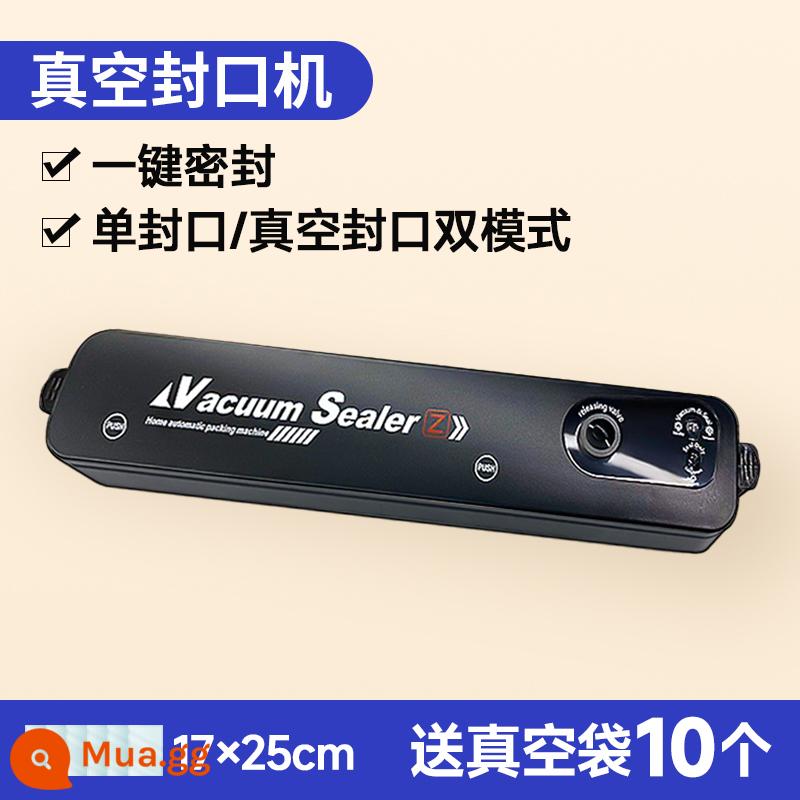Máy hút chân không, máy đóng gói thực phẩm bơm gia dụng hoàn toàn tự động, máy niêm phong bảo quản tươi nhỏ, máy niêm phong, đồ tạo tác niêm phong - Model hàng đầu [động cơ kép/sức hút cao] + 10 túi chân không