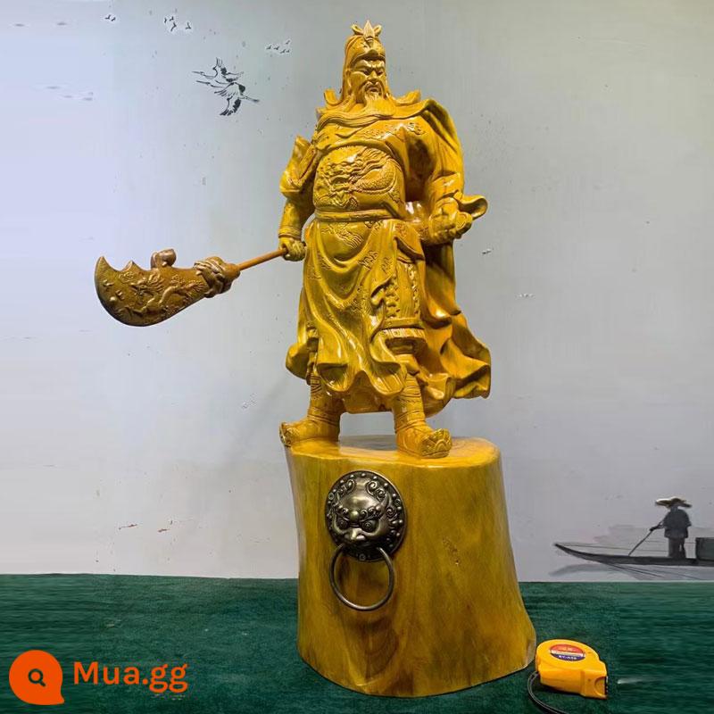 Đồ trang trí chạm khắc gốc Taihang Thuja, Quan Công, Thần tài, chạm khắc gỗ phòng khách, sảnh vào, Quan Vũ, di dời và khai trương công ty, đồ trang trí thủ công - Quan Công mặc áo choàng