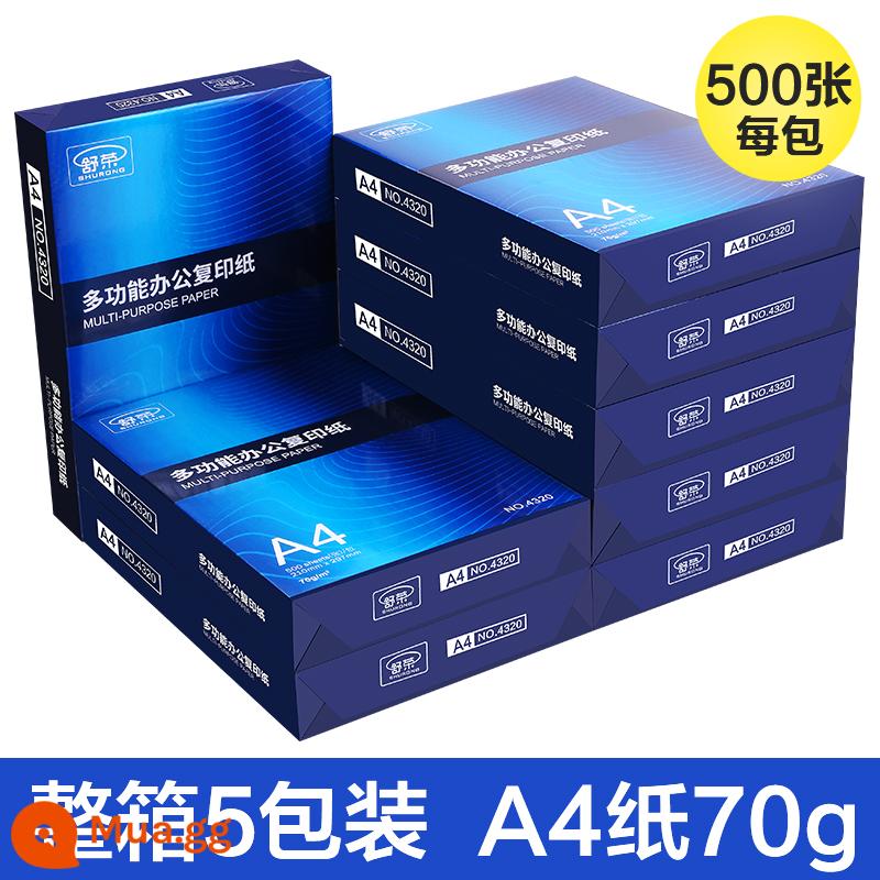 Miễn phí vận chuyển giấy A4 giấy in và photocopy 70g/80g túi đeo vai 500 tờ một gói giấy trắng a4 giá cả phải chăng giấy nháp học sinh sử dụng hộp đầy đủ 5 gói một hộp bốn tờ văn phòng phẩm Giấy A4 sỉ Shu Rong - [Văn phòng chất lượng] A4 full hộp 5 gói-70g/2500 tờ