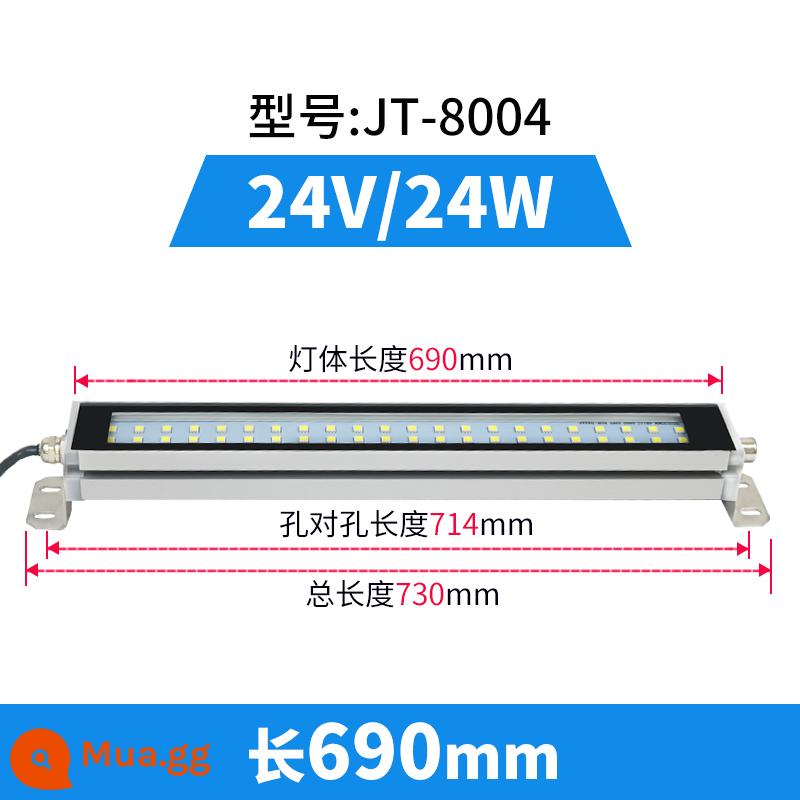 Đèn LED Máy Công Cụ Đèn Làm Việc CNC Tiện CNC Thiết Bị Đèn 220V36V Chống Thấm Dầu Chống Bụi Ba Chống Đèn 24V - 8004 kim loại vuông 24v lỗ đến lỗ 690mm