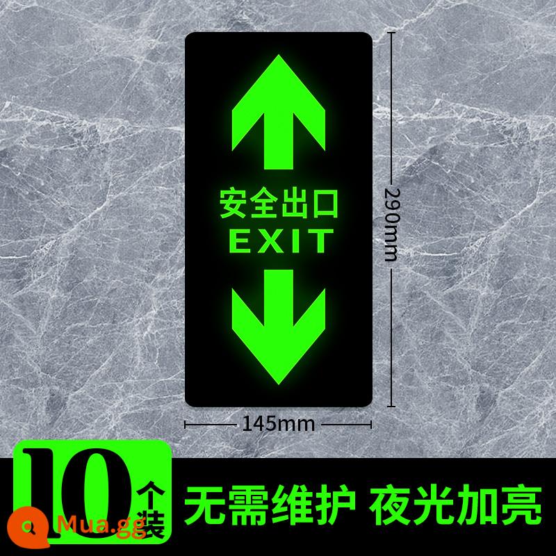 Biển báo thoát hiểm an toàn, biển báo cháy, biển chỉ dẫn, biển chỉ dẫn, dán thoát hiểm an toàn, tự phát sáng thoát hiểm, thoát hiểm, dán dạ quang, biển chỉ dẫn, biển cảnh báo lối đi cầu thang, biển phát quang - [Gói 10 miếng] Nhãn dán sàn/lối thoát hiểm hai chiều