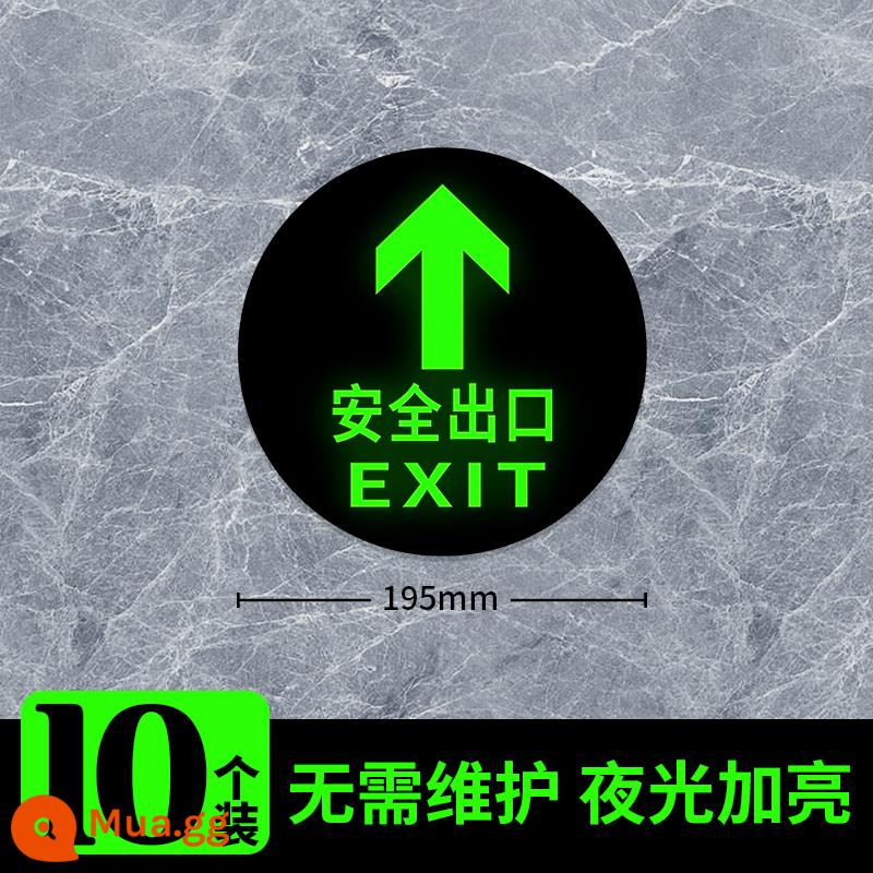 Biển báo thoát hiểm an toàn, biển báo cháy, biển chỉ dẫn, biển chỉ dẫn, dán thoát hiểm an toàn, tự phát sáng thoát hiểm, thoát hiểm, dán dạ quang, biển chỉ dẫn, biển cảnh báo lối đi cầu thang, biển phát quang - [Bộ 10 miếng] Miếng dán sàn/cửa thoát hiểm tròn