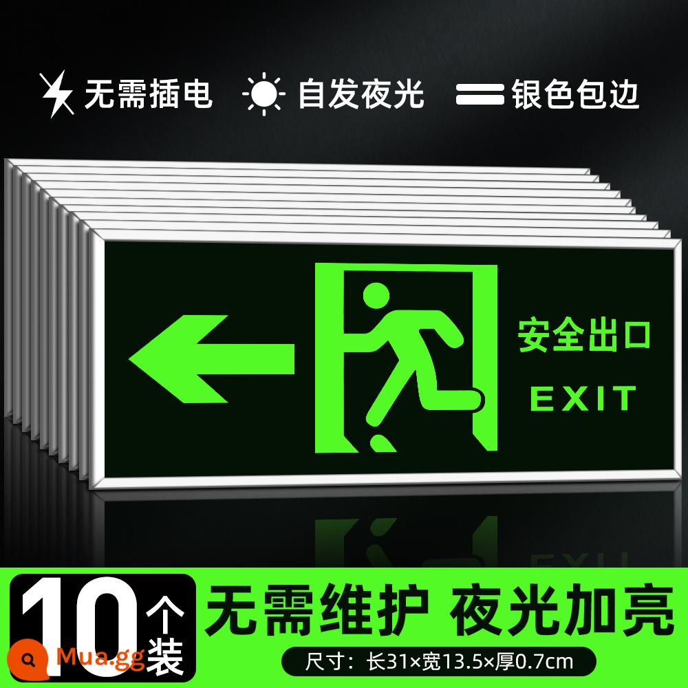 Biển báo thoát hiểm an toàn, biển báo cháy, biển chỉ dẫn, biển chỉ dẫn, dán thoát hiểm an toàn, tự phát sáng thoát hiểm, thoát hiểm, dán dạ quang, biển chỉ dẫn, biển cảnh báo lối đi cầu thang, biển phát quang - [Gói 10 miếng] Nhãn dán tường/cửa thoát hiểm an toàn