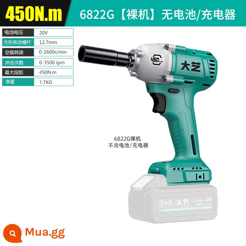 Máy vặn vít điện Dayi A7-6822G/6801S không chổi than mô-men xoắn cao lithium tác động bằng khí nén cờ lê 450N chính hãng cờ lê điện - 6822G [Bare Muscle] Không dùng điện hoặc sạc ✅450 mô-men xoắn lớn