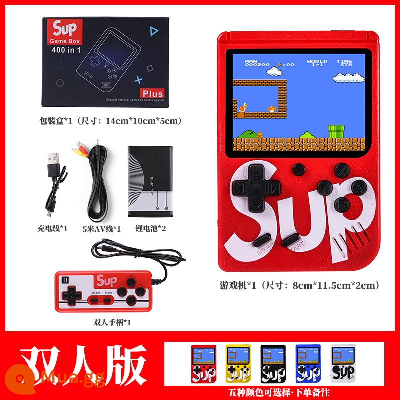 Mới sup máy chơi game cầm tay retro FC cầm tay đôi mini trẻ em hoài cổ Tetris cổ điển - [800 trò chơi trong một] Phiên bản hai người chơi + cáp AV 5m + 2 pin