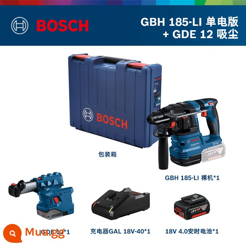 Máy khoan búa điện Bosch điện chọn máy khoan tác động đa năng bê tông chuyên nghiệp dụng cụ điện không chổi than máy khoan búa điện GBH185-LI - GBH 185 phiên bản điện đơn + thiết bị hút bụi GDE 12