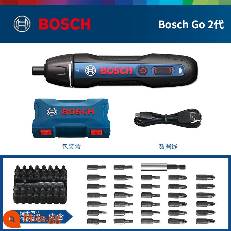 Máy vặn vít dùng pin lithium Bosch Máy vặn vít mini có thể sạc lại công cụ vặn vít điện đa năng BoschGo2 - Bosch Đi 2