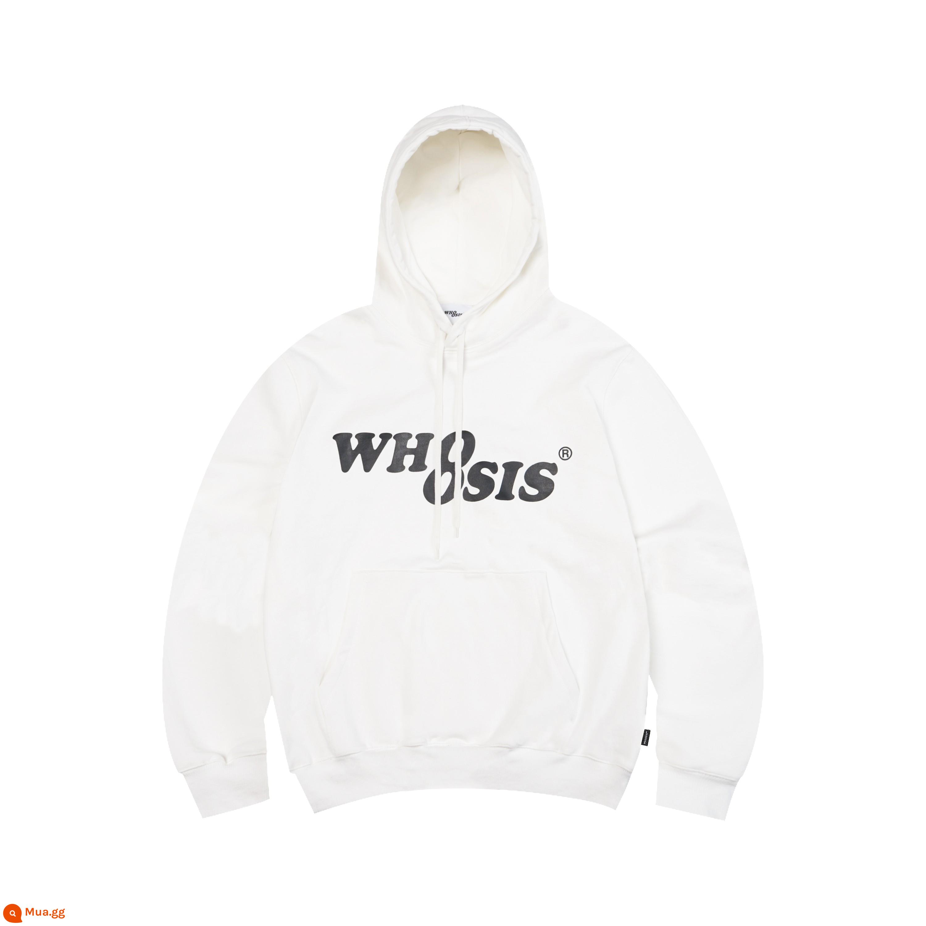 [Phong cách tương tự như Wang Hedi] Áo hoodie có logo phantom của WHOOSIS áo len mùa thu đông dành cho nam, đa năng, phong cách Mỹ, phi giới tính - Trắng (bán trước)