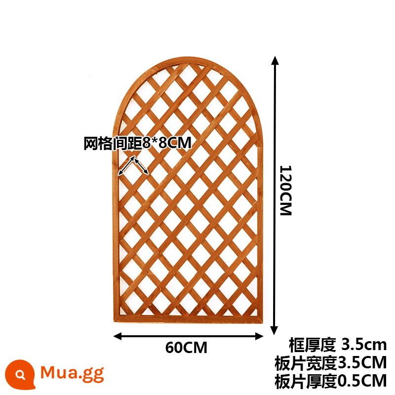 Lưới gỗ chống ăn mòn lưới bán nguyệt ngoài trời hoa đứng hàng rào hàng rào lan can hàng rào vườn leo khung mây hàng rào vườn - Dày rộng 60x cao 120 màu gỗ cẩm lai