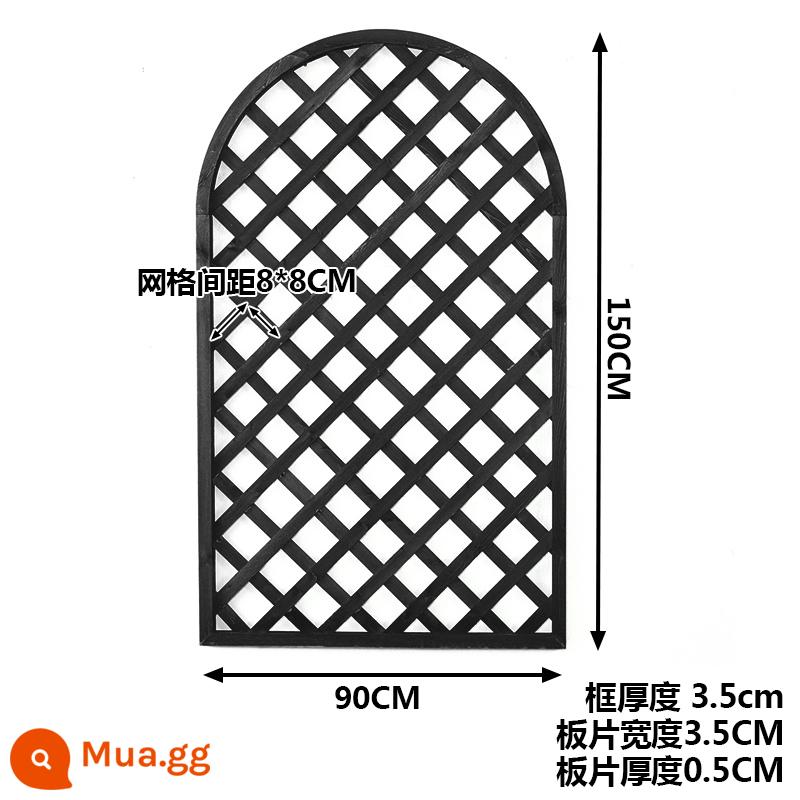 Lưới gỗ chống ăn mòn lưới bán nguyệt ngoài trời hoa đứng hàng rào hàng rào lan can hàng rào vườn leo khung mây hàng rào vườn - Dày rộng 90x cao 150 màu đen