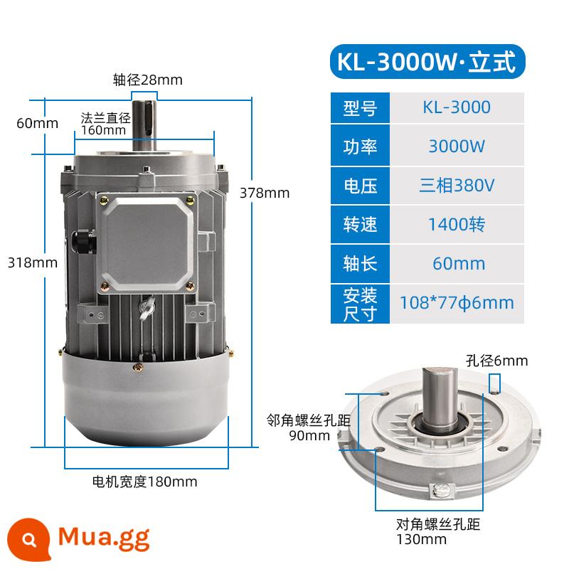 Chịu nhiệt độ cao trục mở rộng động cơ quạt lò nướng lò nướng chu trình nhiệt công nghiệp quạt khuấy cánh quạt gió 750W - Màu sen 3KW/1400 vòng/phút/380V