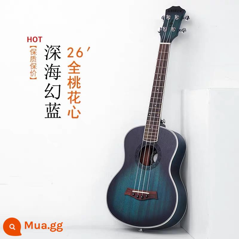 Andrew Ukulele cô gái mới bắt đầu mục nhập bảng đơn 23 inch đàn guitar nhỏ bé trai và trẻ em nhạc cụ Ukulele - Màu xanh huyền ảo biển sâu 26 inch