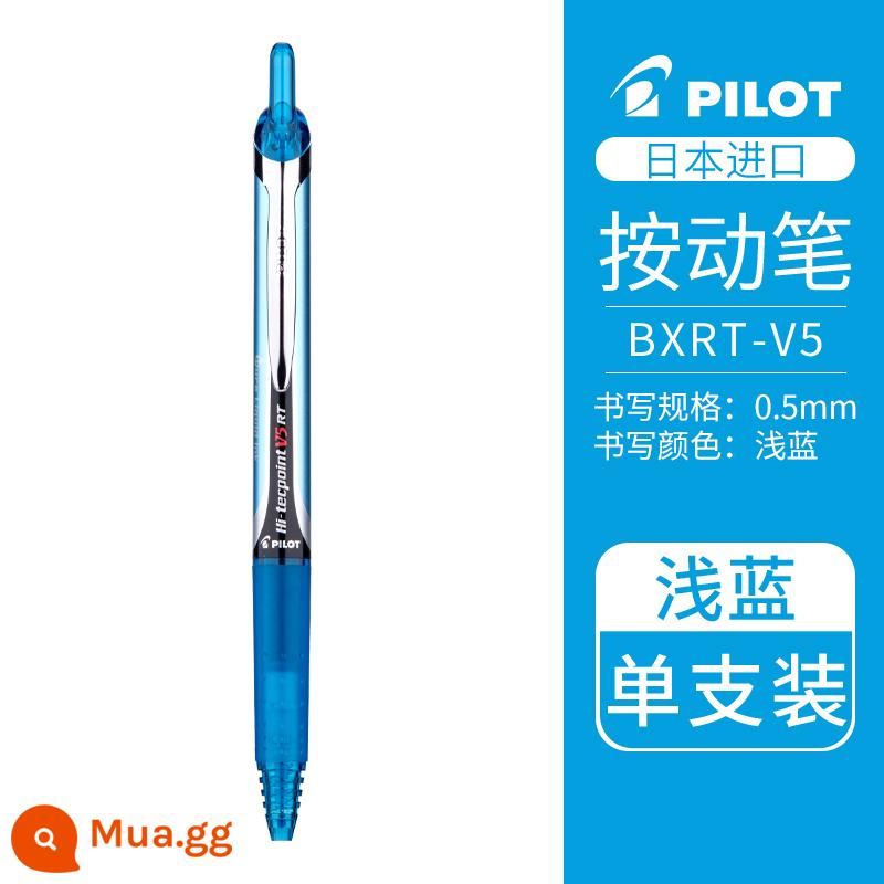 Nhật Bản PILOT Baccarat BXRT-V5 vua tiên phong bút gel bấm ống kim 0,5 màu bút mực nước chữ ký học sinh đen công nghệ thay thế nạp v5rt giới hạn kỳ thi chính thức đặc biệt - [Bút đơn]]Xanh nhạt-0,5mm