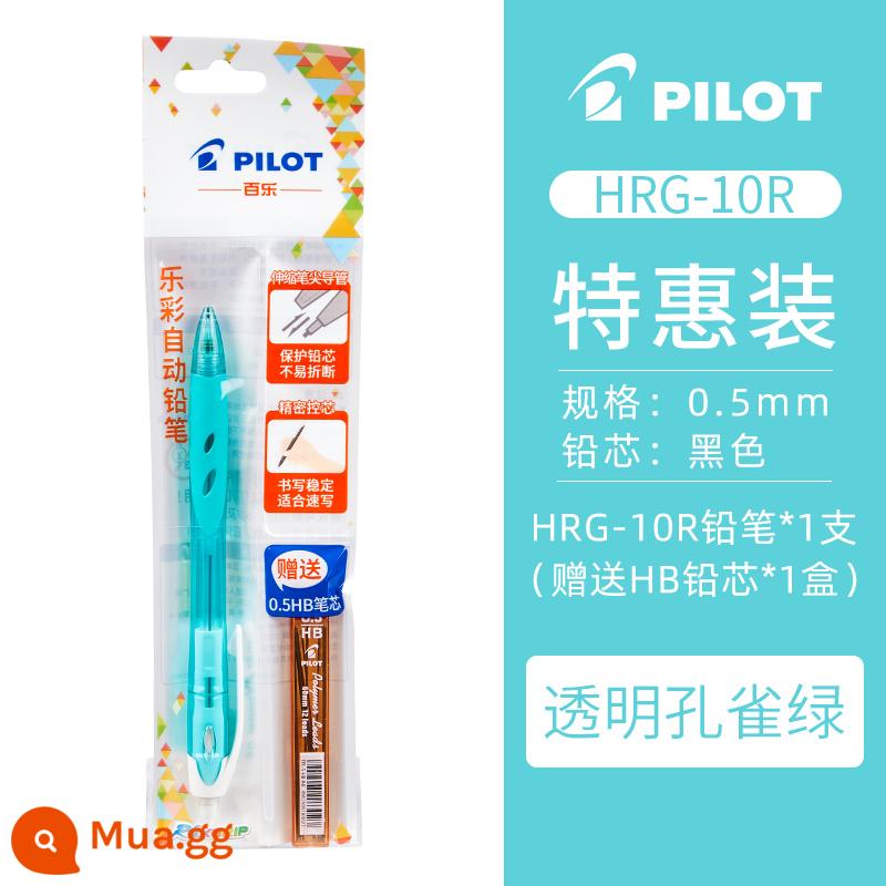 Nhật Bản PILOT Baile Rexgrip|HRG-10R|0.5mm hoạt động bút chì học sinh tiểu học không độc hại viết liên tục dễ thương que màu siêu dễ thương tự động viết và vẽ bút chì cho học sinh - [Ưu Đãi Đặc Biệt] Xanh Malachite Trong Suốt (Không Chì)