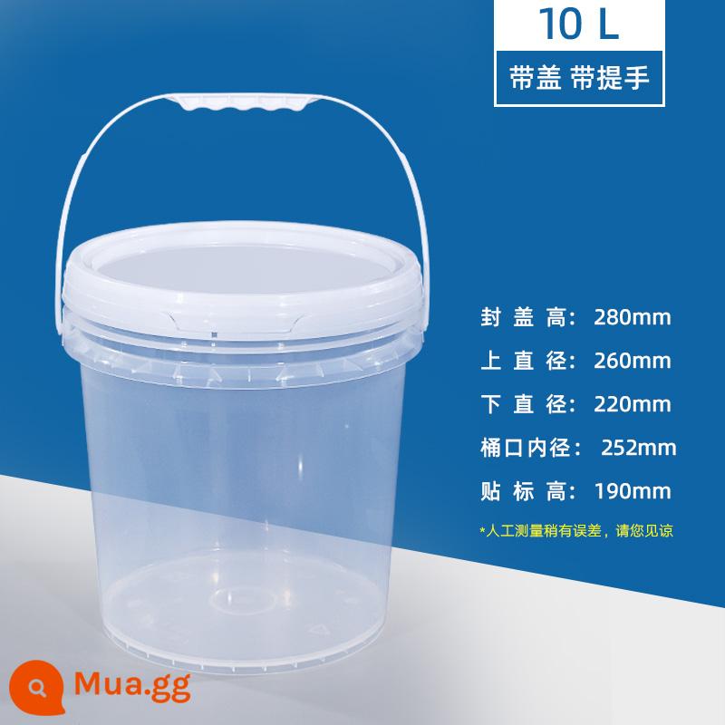 Thực phẩm kín xô nhựa trong suốt xô nhỏ kem bao bì xô có nắp xô đựng bột trái cây xô 5/10L - 10L (trong suốt)