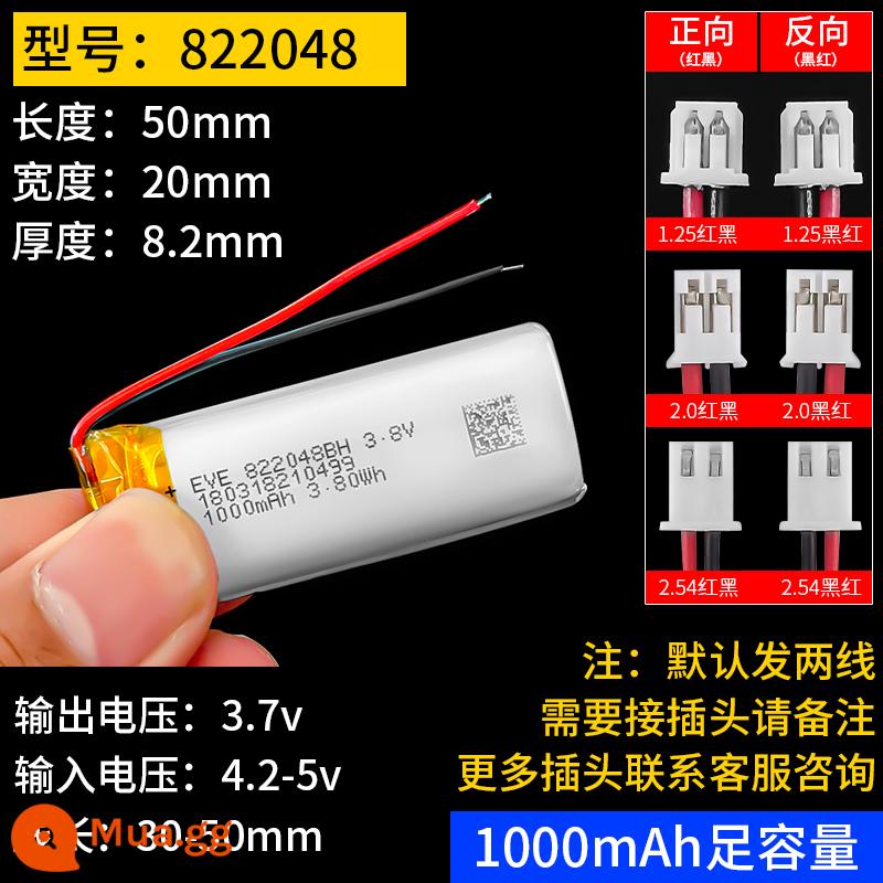 Máy ghi âm lái xe pin lithium 3.7v polymer Tai nghe Bluetooth Lingdu theo dõi áp suất lốp tích hợp pin sạc - 822048/1000mA/hai dòng