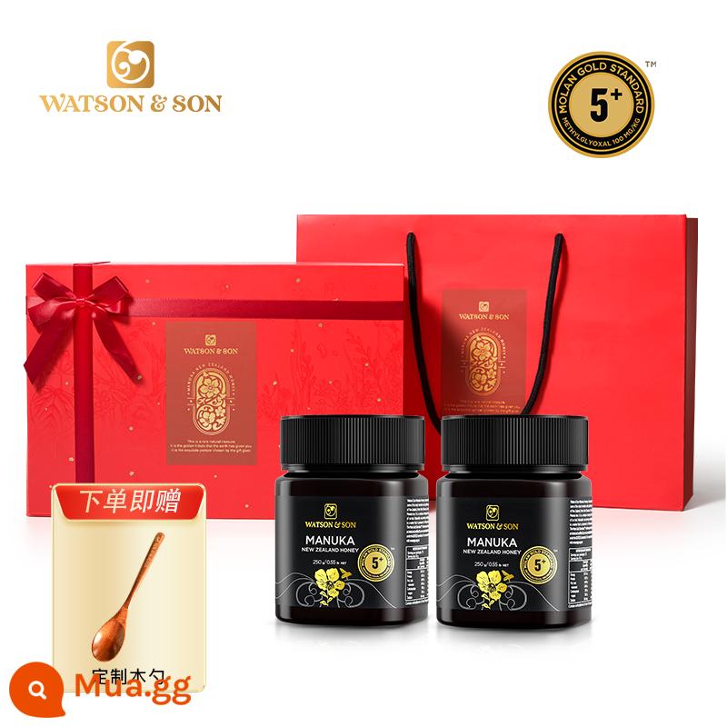 [Hộp quà năm mới] Mật ong manuka nhập khẩu New Zealand Watson 15+250g2 hộp quà tặng mật ong thiên nhiên - 5+250g*2+hộp quà màu đỏ