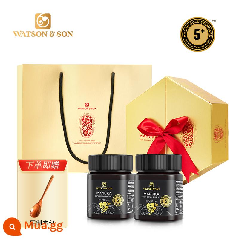 [Hộp quà năm mới] Mật ong manuka nhập khẩu New Zealand Watson 15+250g2 hộp quà tặng mật ong thiên nhiên - 5+250g*2+hộp quà vàng