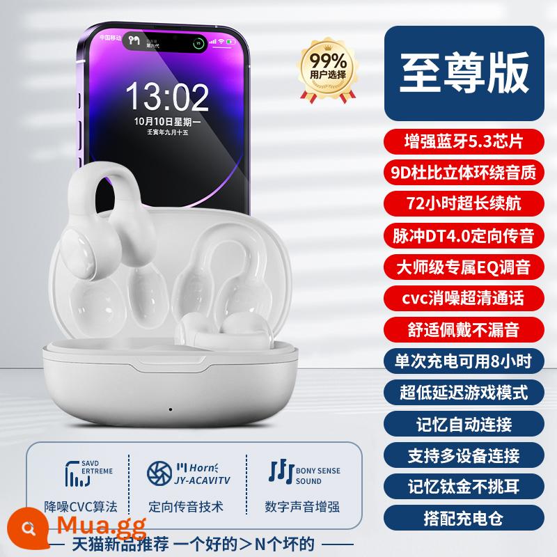 2023 Dẫn truyền xương mới Thích hợp cho Tai nghe Apple Bluetooth 14 Huaqiang North 12 Original 11 Đeo lâu không đau Nữ 1319 - [Cực trắng] Âm thanh vòm toàn cảnh Dolby nâng cao 9D ★ Thoải mái và không rò rỉ âm thanh ★ Tuổi thọ pin siêu dài