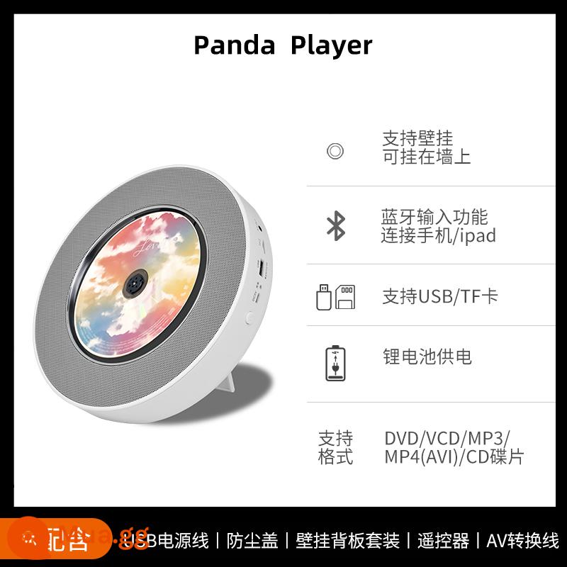 Máy nghe nhạc CD Panda máy nghe nhạc album ghi âm loa bluetooth tích hợp đĩa 774 - Phiên bản Bluetooth CD/DVD màu xám