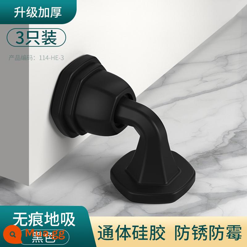 Cửa Hút Giá Rẻ Đấm Cửa Mới Gần Hơn Chống Va Đập Bột Silicone Phòng Vệ Sinh Cửa Cố Định Nhà Im Lặng Hút 1286 - [Hút sàn đen] Bản nâng cấp mới ●3 gói