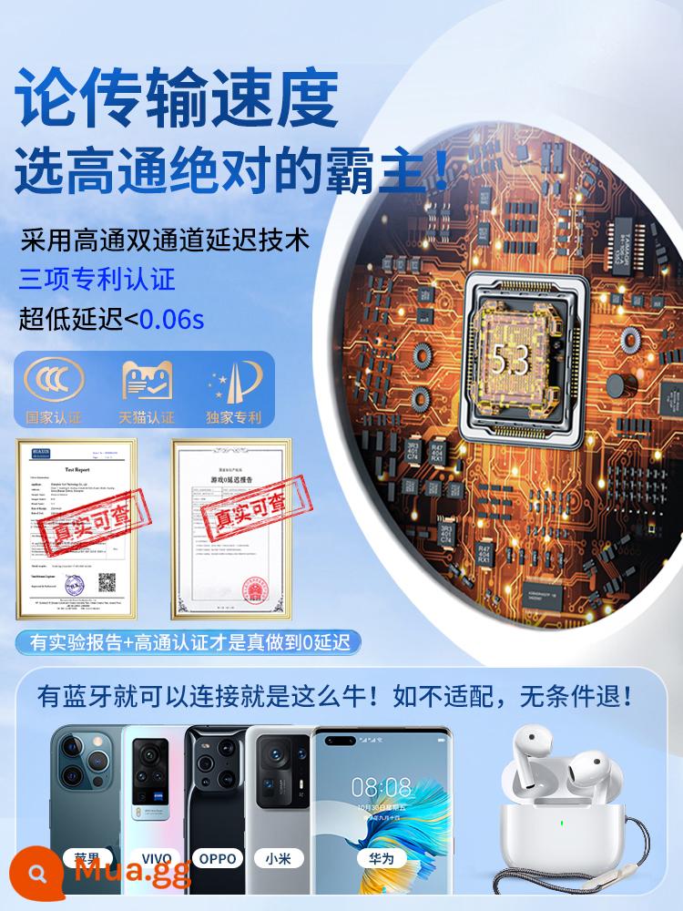 Tai nghe Bluetooth không dây Huaqiangbei 2023 mới thế hệ thứ 6 chính hãng hàng chính hãng phù hợp cho iPhone14pro Apple 1319 - [Chip Qualcomm 5.3] Bất kể kiểu điện thoại di động nào, kết nối ổn định và liên tục · Không có độ trễ khi chạm vào trò chơi