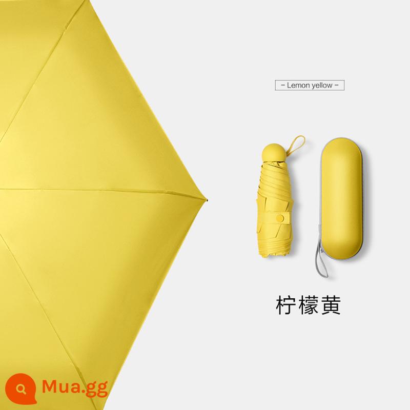 Hàng Chính Hãng Chính Hãng] Dù Che Nắng Che Nắng Che Nắng Chống Tia UV Mini Capsule Ô Dù Đi Nắng Dù Kép Nữ 893 - Màu vàng chanh-Chống nắng chuyên nghiệp★Khung hợp kim hàng không★Sử dụng được dù trời mưa hay nắng★Hộp đựng miễn phí (màu đặc)