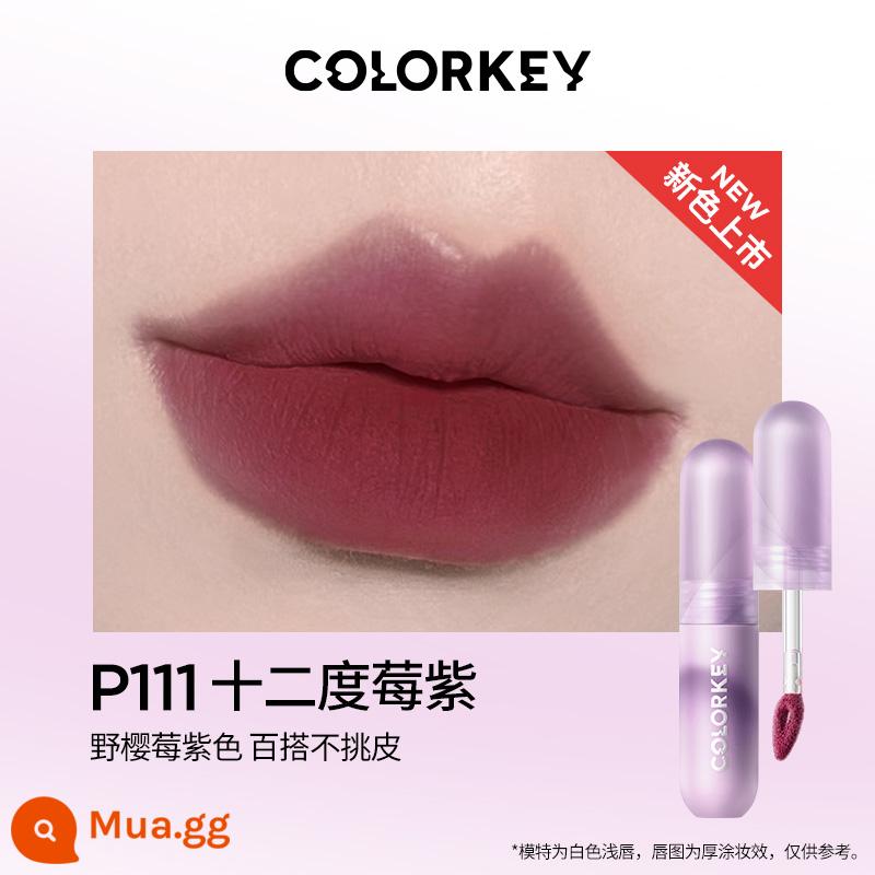 Colorkey Kelaqi son bóng không khí nhung gương quế chó môi mới bùn son môi chính thức soái hạm 443 - P111 mười hai độ berry tím