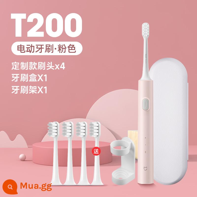 Bàn chải đánh răng điện Xiaomi trẻ em từ 6 đến 12 tuổi trở lên lông mềm kháng khuẩn tự động sạc sonic baby 1212 - [Ưu Đãi Đặc Biệt] Bàn Chải Đánh Răng Điện Trẻ Em T200 Hồng + 4 Đầu Bàn Chải Tùy Chỉnh + Hộp Bàn Chải Đánh Răng + Hộp Đựng Bàn Chải Đánh Răng