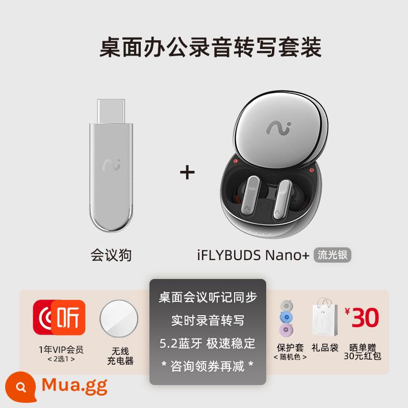 iFlytek Tai Nghe Phiên Dịch Đồng Thời Nano + Ghi Âm Hội Nghị Dịch Bluetooth Không Dây Giảm Tiếng Ồn Trong Tai 1953 - Tư vấn Giảm giá·Bộ văn phòng Bạc Lưu Quang