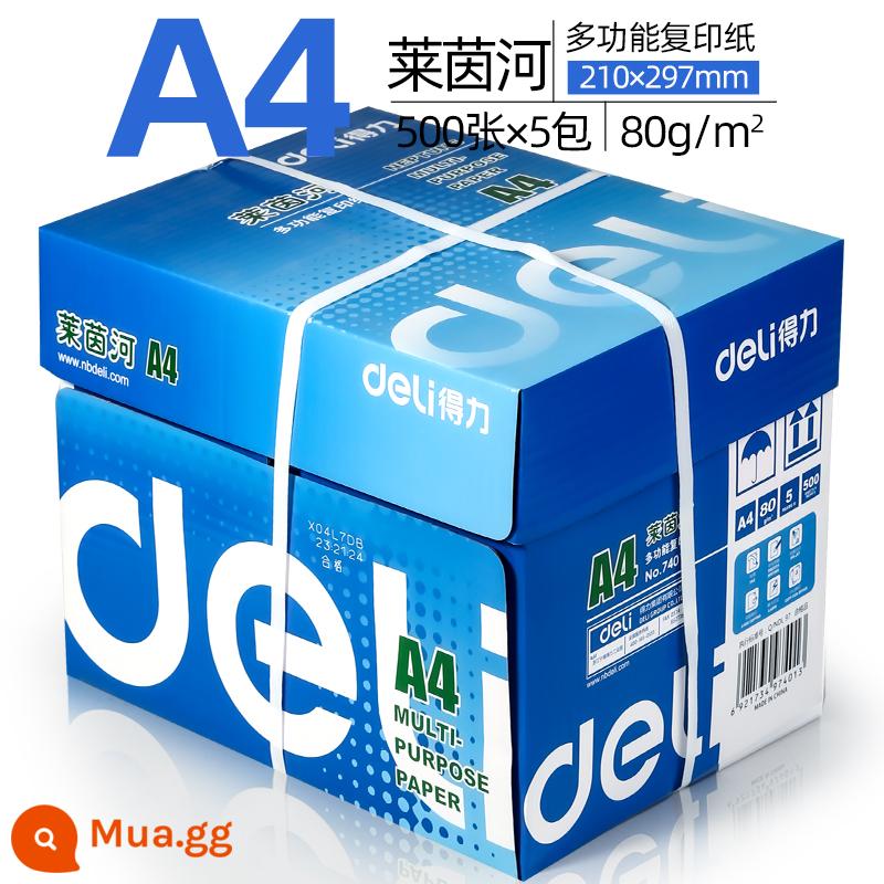 Giấy in Deli A4 Giấy A4 photocopy giấy 500 tờ full box giấy trắng hai mặt giấy nháp gói giá cả phải chăng 80g giấy một bốn giấy 70g gram một hộp 5 gói giấy máy in đồ dùng văn phòng 1730 - [Mẫu doanh nghiệp] Rhine 80g | 2500 tờ