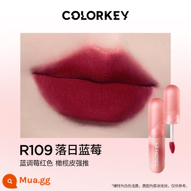 Colorkey Kelaqi son bóng không khí nhung gương quế chó môi mới bùn son môi chính thức soái hạm 443 - R109 việt quất hoàng hôn