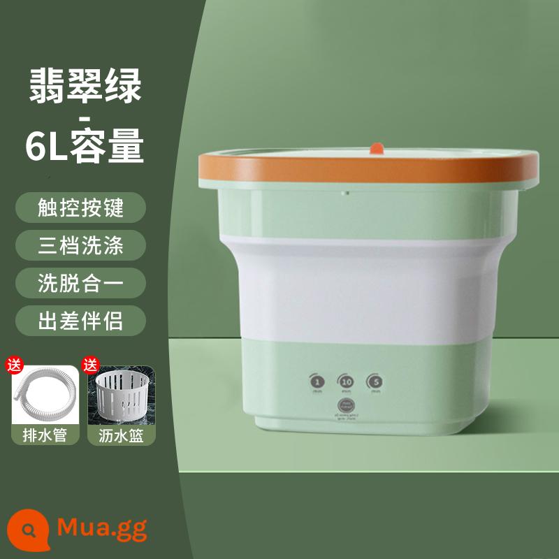 [Hàng Chính Hãng] Máy Giặt Gấp Mini Giặt Một Đồ Lót Đặc Biệt Chiếc Tất Nhỏ Giặt Hiện Vật 27 - [Đã chọn Sunning] Jade Green 6L丨 Lõi mạnh mẽ được nâng cấp [Giặt + Khử nước + Vắt khô + Thời gian]