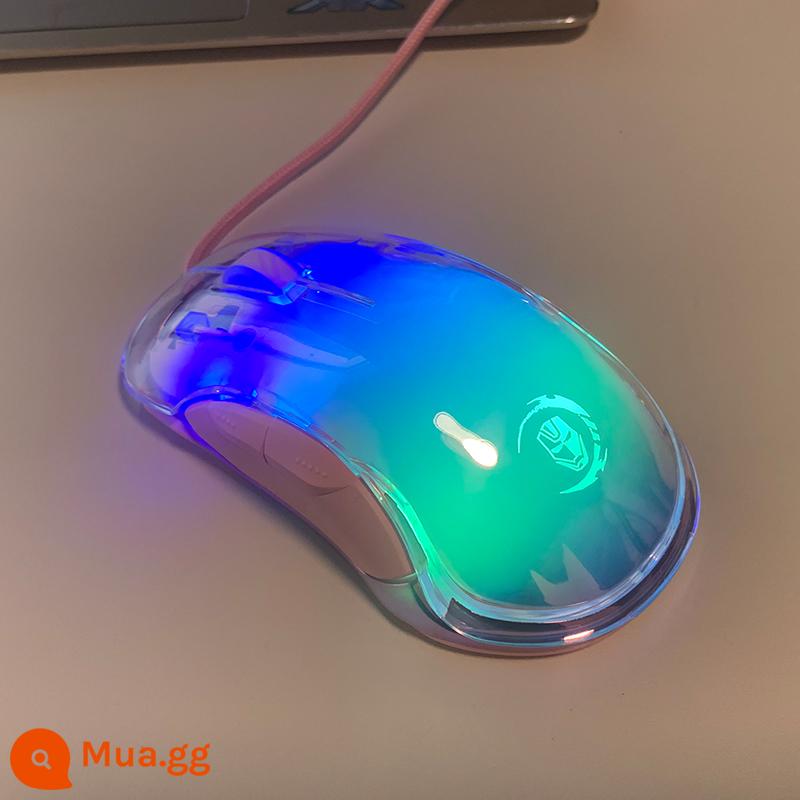 Nội địa G502/G402 chuột chơi game thi đấu điện ăn gà lol laptop Internet có dây cafe thi đấu thiết bị gắn ngoài cf - G702 màu hồng