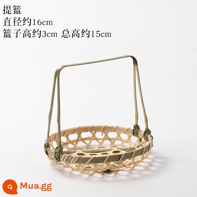 Rổ tre đan thủ công sáng tạo bộ đồ ăn hộ gia đình giỏ đựng trái cây giỏ tròn đặc trưng nhiều lớp khách sạn giỏ tre nhỏ - giỏ cỡ vừa