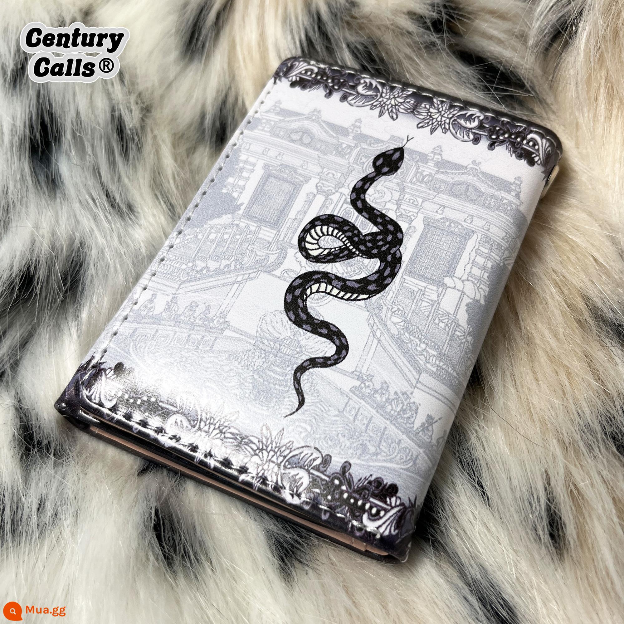 [CENTURYCALLS] Cung điện Yuanming Silver Đúc Royal Snake Ví ngắn mát mẻ gấp ba Ví đựng tiền xu Ví đựng thẻ - Ví gấp ba lần (bao bì thông thường)