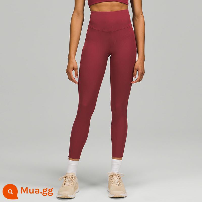 Quần legging thể thao cạp cao Base Pace dành cho nữ 25" *Phong cách có gân丨lululemon丨LW5DPTS - Màu rượu vang nghiền