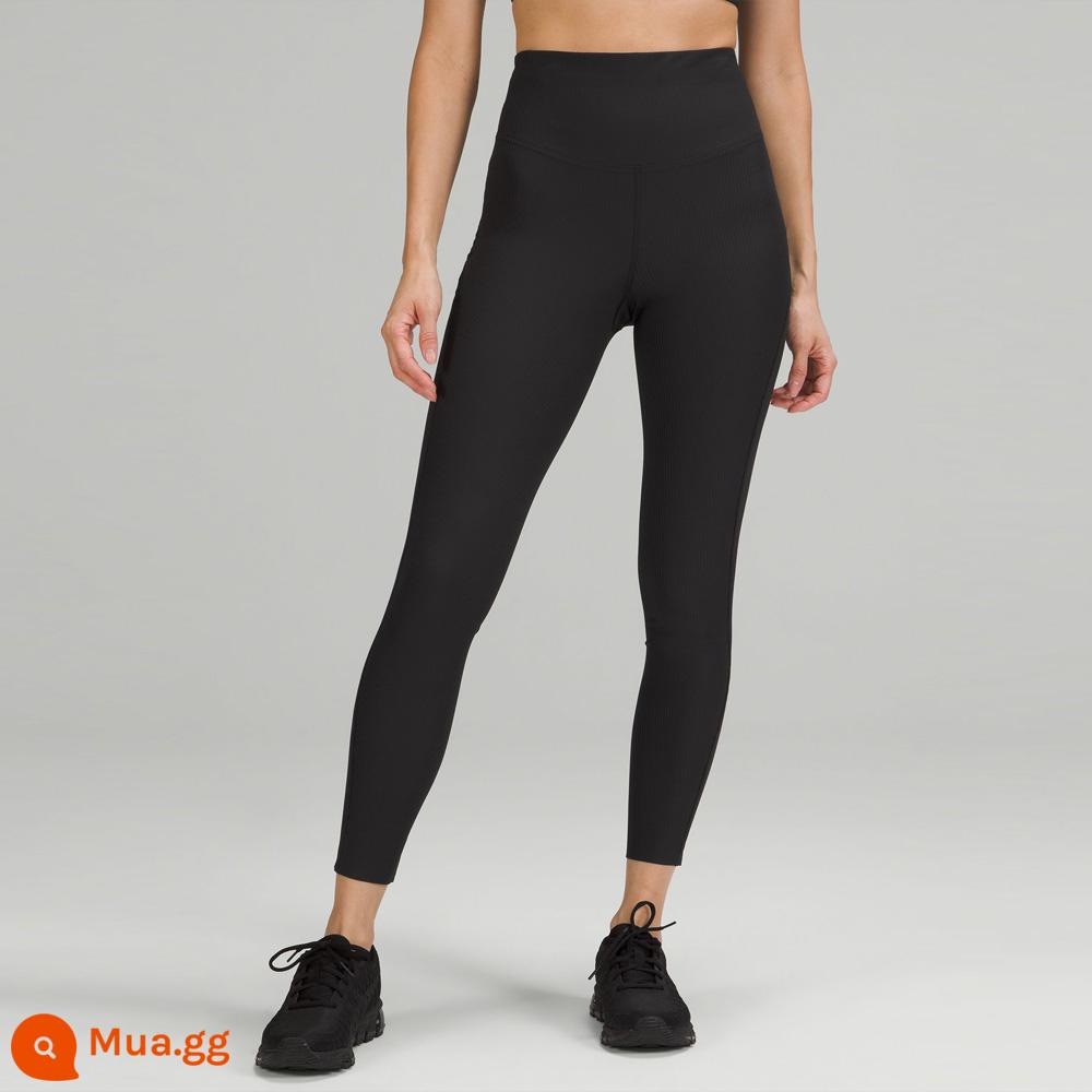 Quần legging thể thao lưng cao Base Pace dành cho nữ 24" *Phong cách có gân丨lululemon丨LW5EHQA - đen