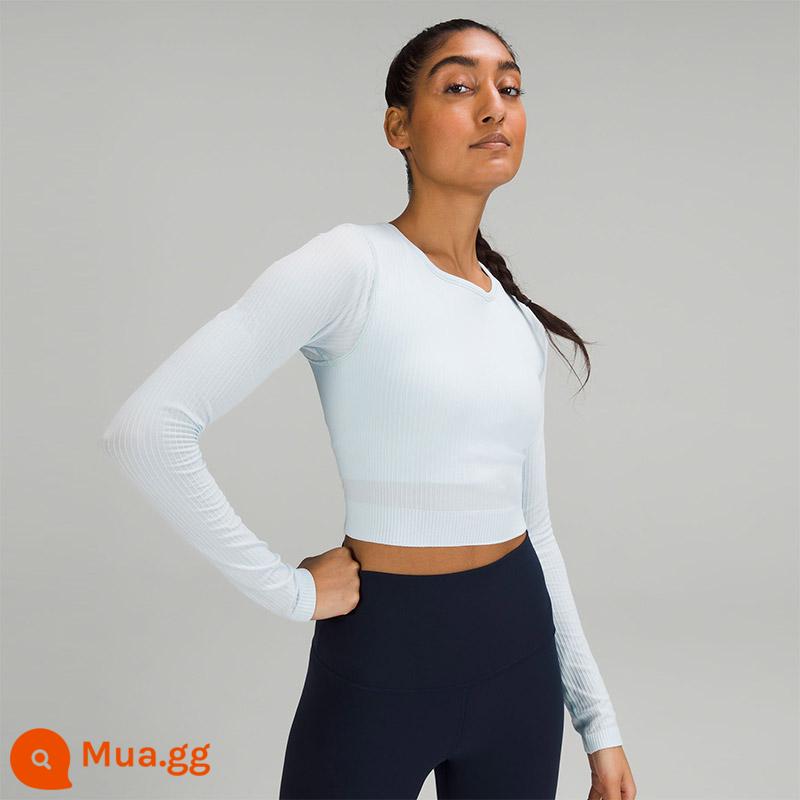 Áo thun thể thao dài tay dành cho nữ Ebb to Street丨lululemon丨LW3DZNS - màu bột màu xanh