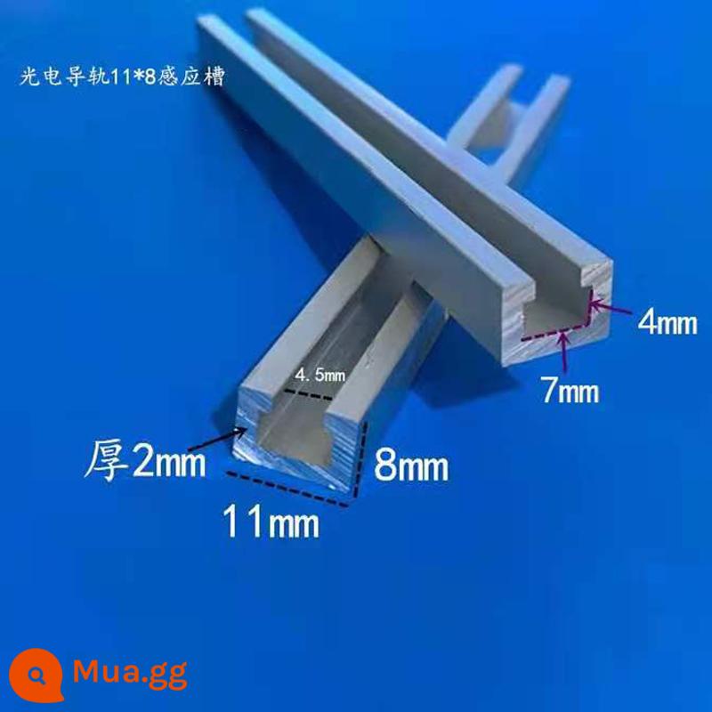 Rãnh hình chữ C hợp kim nhôm hướng dẫn lắp đặt cảm biến đường ray rãnh công tắc quang điện quăn bên trong rãnh chữ U màu đen vật liệu ép đùn nhôm công nghiệp - Tổng chiều rộng 11 khe 4,5 Giá mỗi mét