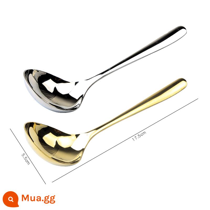 Muỗng canh inox 304 lưới Hàn Quốc tay cầm dài hộ gia đình muỗng ăn súp cỡ lớn muỗng ăn mì - Kèn vàng + kèn bạc, sâu và dày