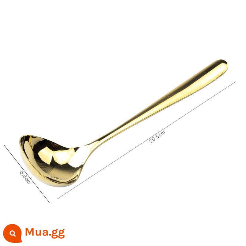 Muỗng canh inox 304 lưới Hàn Quốc tay cầm dài hộ gia đình muỗng ăn súp cỡ lớn muỗng ăn mì - Vàng kích thước lớn, sâu hơn và dày hơn, hiện vật uống súp⭐⭐