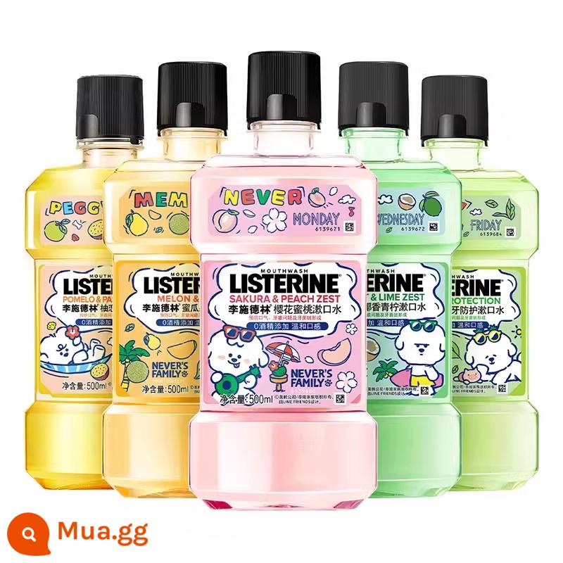 Nước súc miệng đồng thương hiệu Listerine Neva làm sạch miệng hơi thở thơm mát bộ chỉnh nha nam nữ - Nước Súc Miệng Naiva Joint 500ml*5