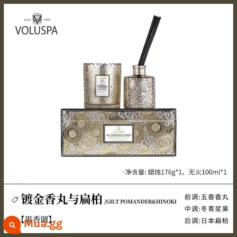 voluspa cứu trợ nhỏ nến thơm hộp quà tặng phòng ngủ hỗ trợ giấc ngủ đi bộ dầu hỏa đèn hương thơm năm mới đám cưới món quà sinh nhật - Thuốc thơm mạ vàng --- hộp quà số lượng có hạn