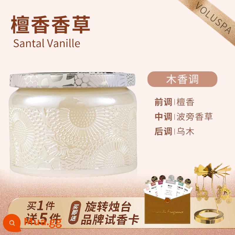 voluspa cứu trợ nhỏ nến thơm hộp quà tặng phòng ngủ hỗ trợ giấc ngủ đi bộ dầu hỏa đèn hương thơm năm mới đám cưới món quà sinh nhật - Gỗ đàn hương Vani 90g --- chữa bệnh ngọt ngào hỗ trợ giấc ngủ