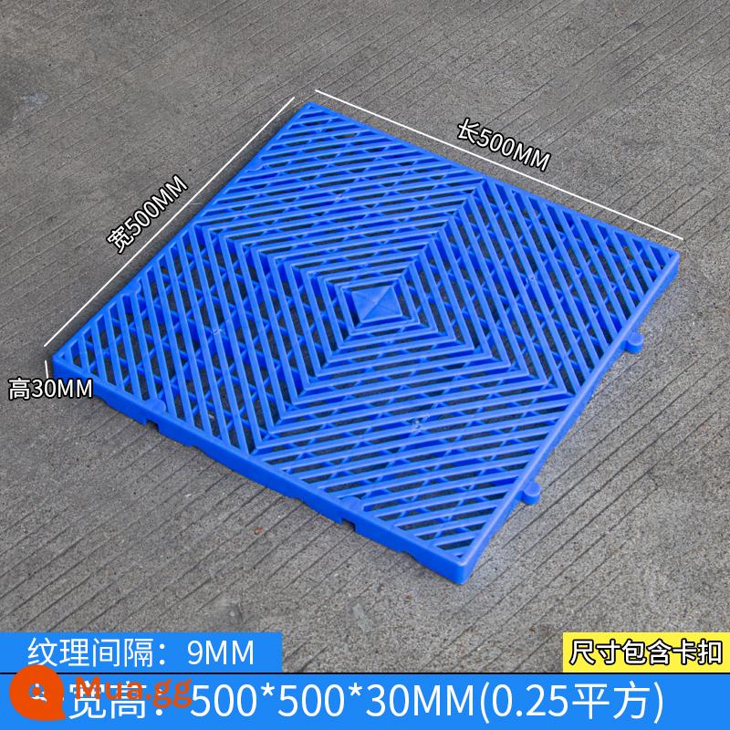 Bảng chống ẩm pad lưới pad pad nhựa pad chống ẩm kho pallet bảng chịu lực pad sàn cứng bảng pallet nhựa - Vải chéo dày 500*500*30MM (màu xanh) Chất liệu hoàn toàn mới, không độc hại và không mùi