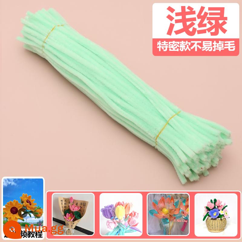 Đặc biệt dày đặc xoắn dính bó hoa handmade DIY Năm Mới gốc tóc chất liệu gói Niuniu dính sang trọng mã hóa siêu dày đặc dải bàn chải - [Mật độ đặc biệt màu xanh nhạt] 100 chiếc, sẵn sàng vận chuyển