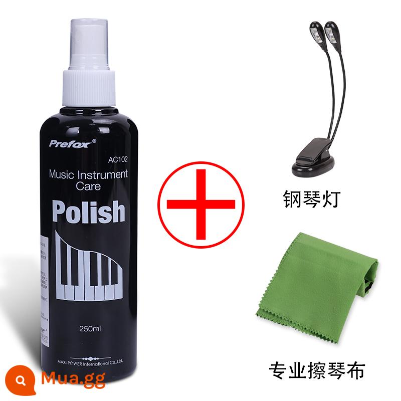 Shanye Pearl River Chất Làm Sạch Đàn Piano Đa Năng Chất Bảo Trì Điều Dưỡng Chất Lỏng Lau Chất Làm Sáng Đàn Piano Gửi Lau Vải Đánh Bóng Đàn Piano - AC102 Piano Care Agent 250ml đi kèm khăn lau đàn piano và đèn sạc nhạc